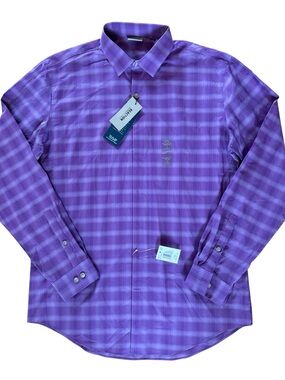 Kenneth Cole REACTION Kenneth Cole Men Slim-Fit Flex Stretch Plaid Dress Shirt
